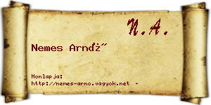 Nemes Arnó névjegykártya